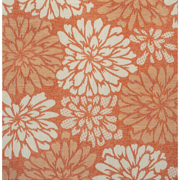 Zinnia Modern Floral Textured Weave Indoor/outdoor Square Rug